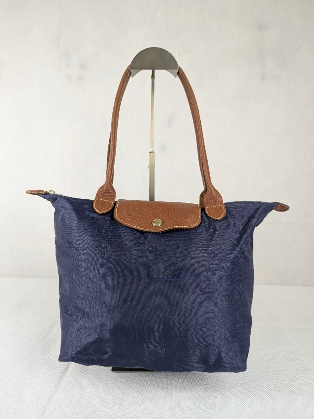 Authentic Longchamp Le Pliage Nylon Tote Shoulder Bag Blue Made in France.